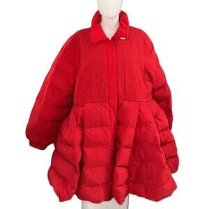 Selkie Red Rouge Gold Logo Dolly Puffer Full Skirt Jacket Coat Glam Cutecore 2X